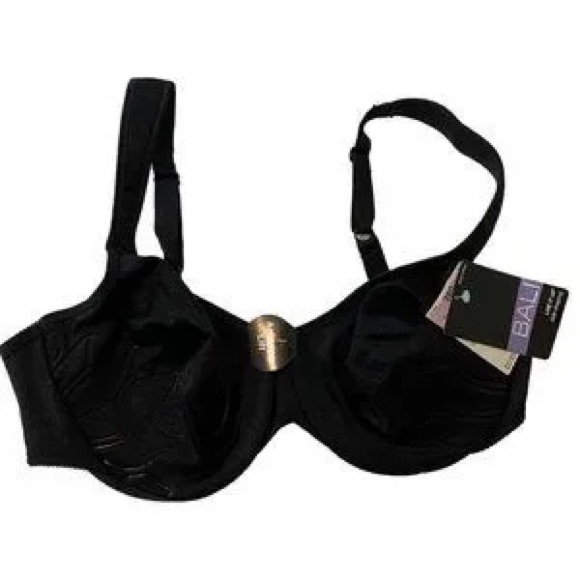 Bali Live it Up Side Shaping Bra Black Size 38DDD Comfort Cushion 3353 NWT - Picture 2 of 7